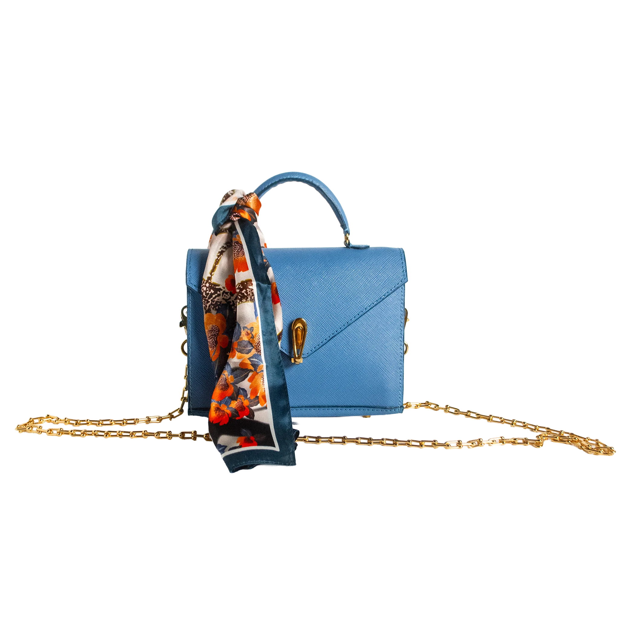 Luna Mini Luxury Saffiano Leather Handbag - Celestial Blue | Handcrafted USA - Image 7