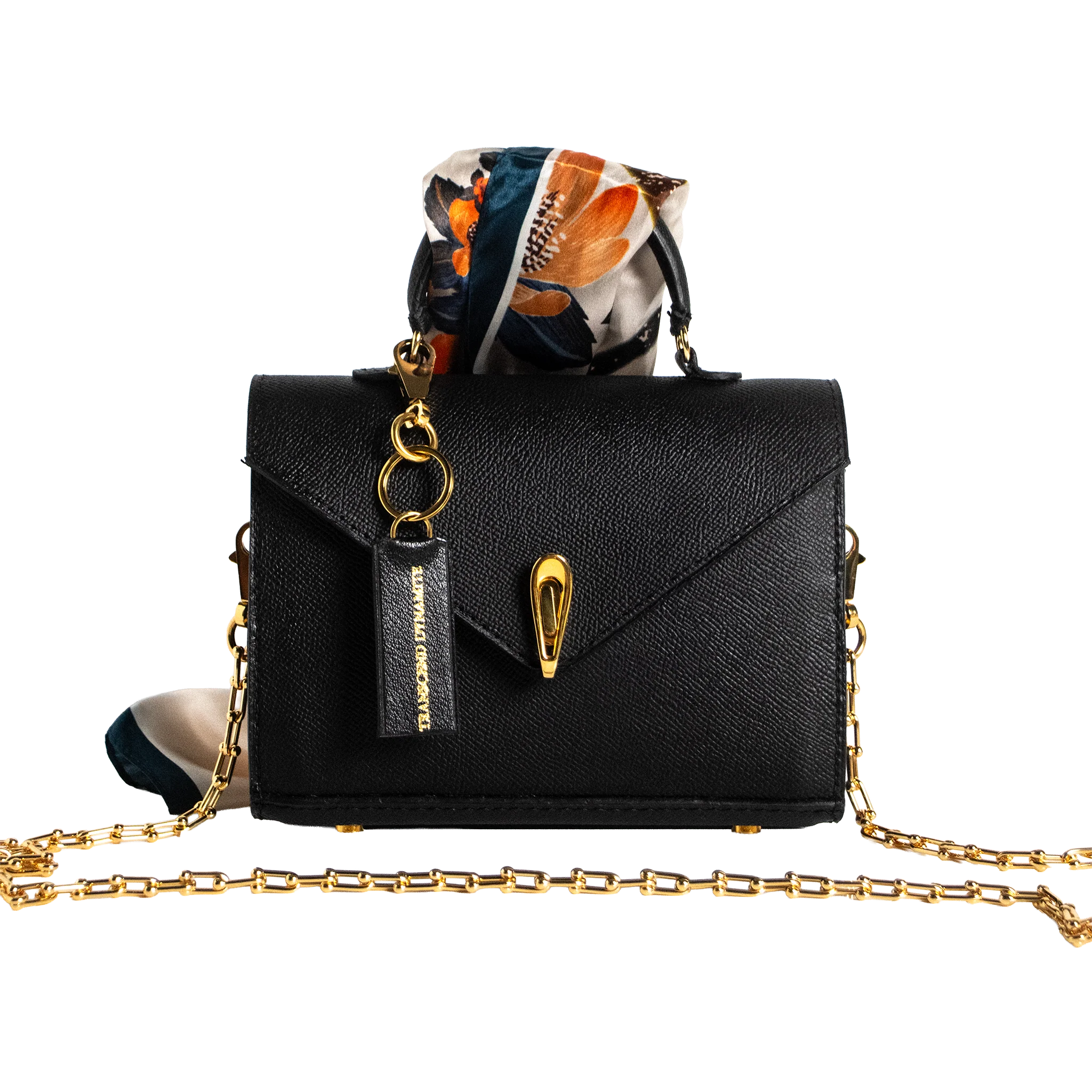 Luna Mini Luxury Saffiano Leather Handbag - Noir Black | Handcrafted USA - Image 6