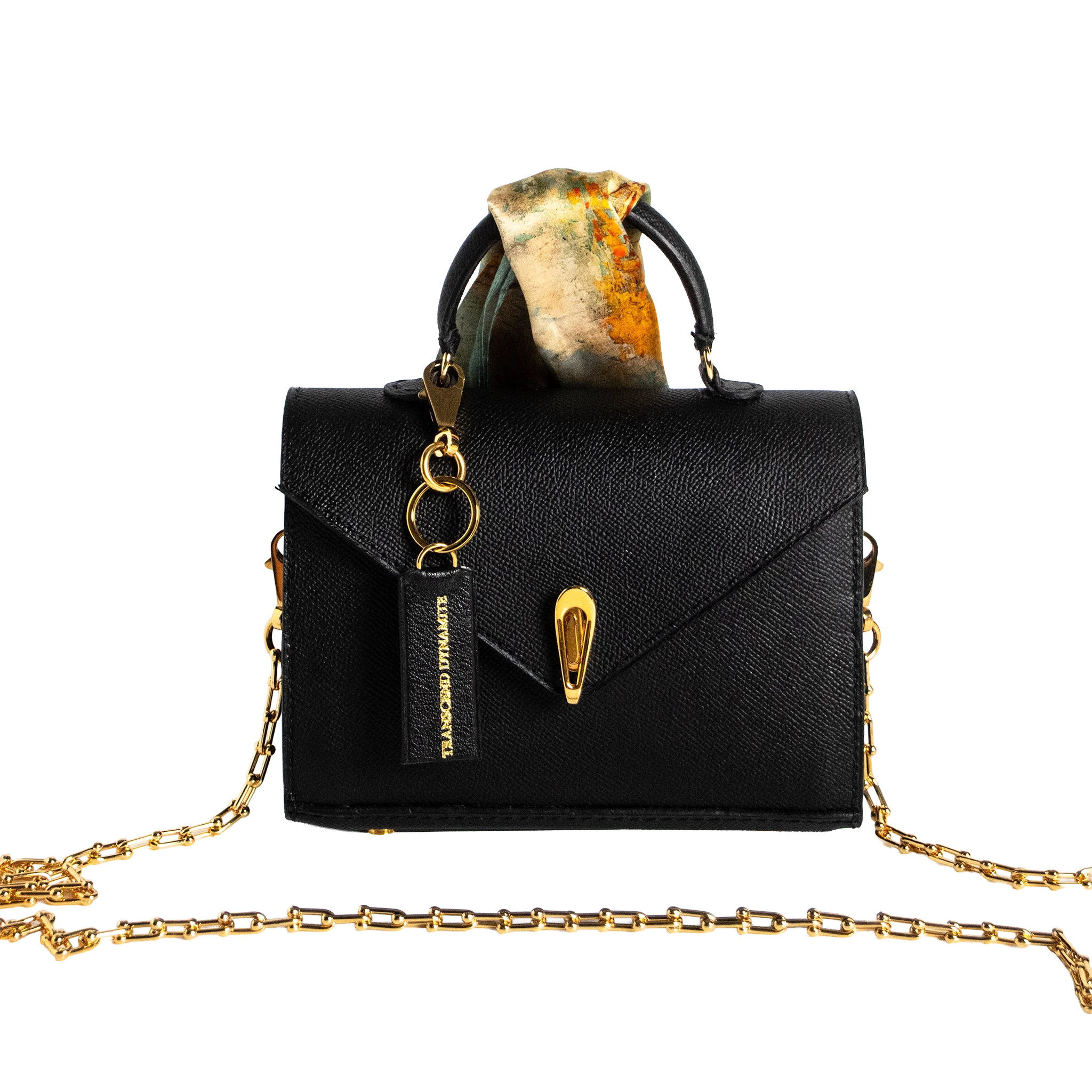 Luna Mini Luxury Saffiano Leather Handbag - Noir Black | Handcrafted USA - Image 7