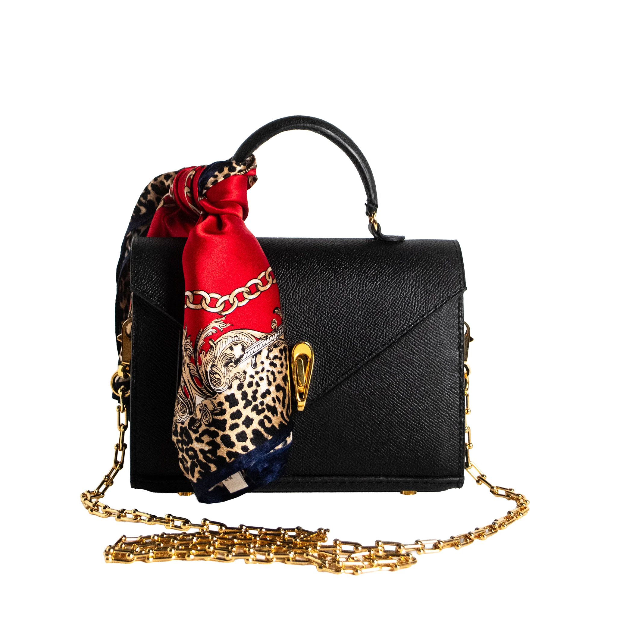 Luna Mini Luxury Saffiano Leather Handbag - Noir Black | Handcrafted USA - Image 8