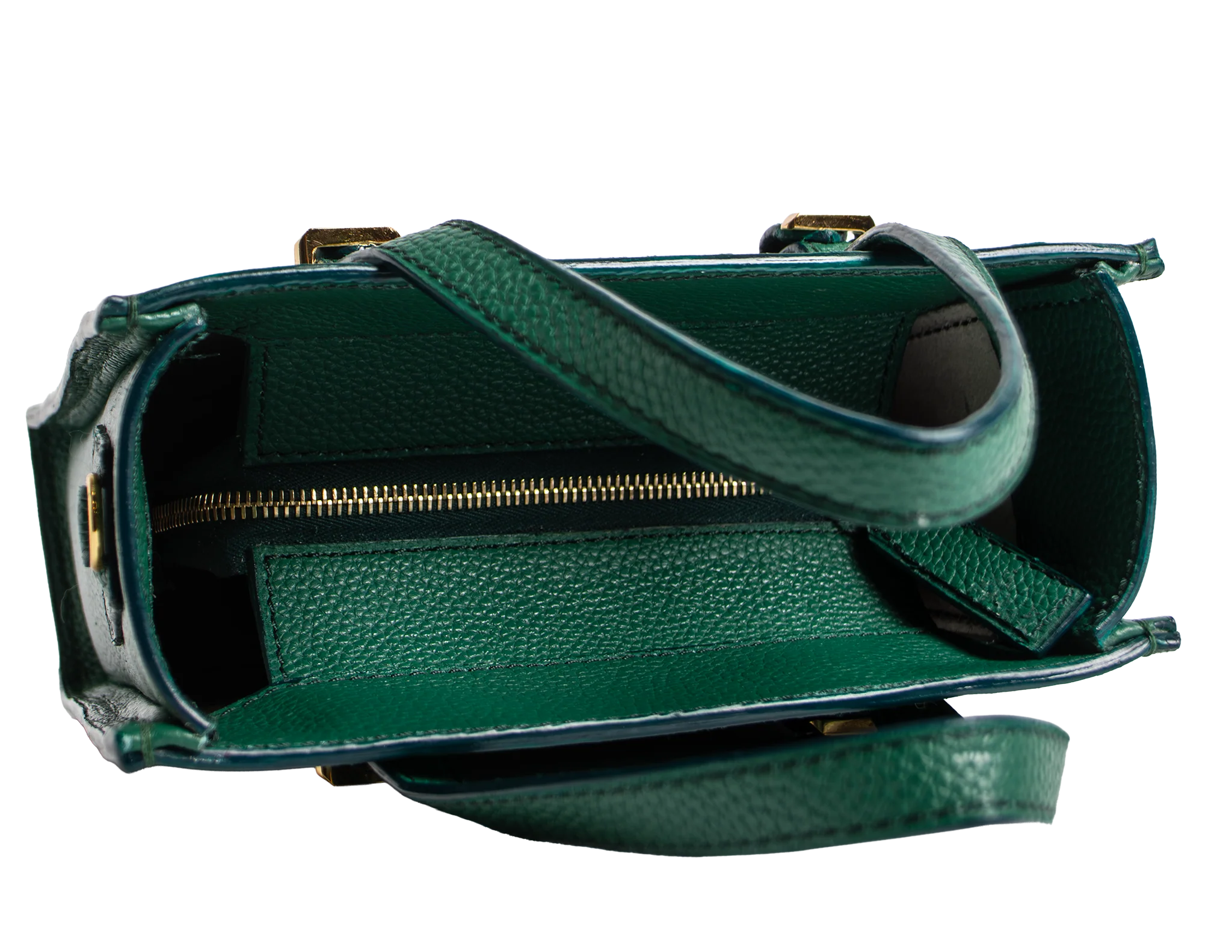 Zenite Verde Contemporary Luxury Handbag - Emerald Green Togo Leather | Handcrafted USA - Image 3