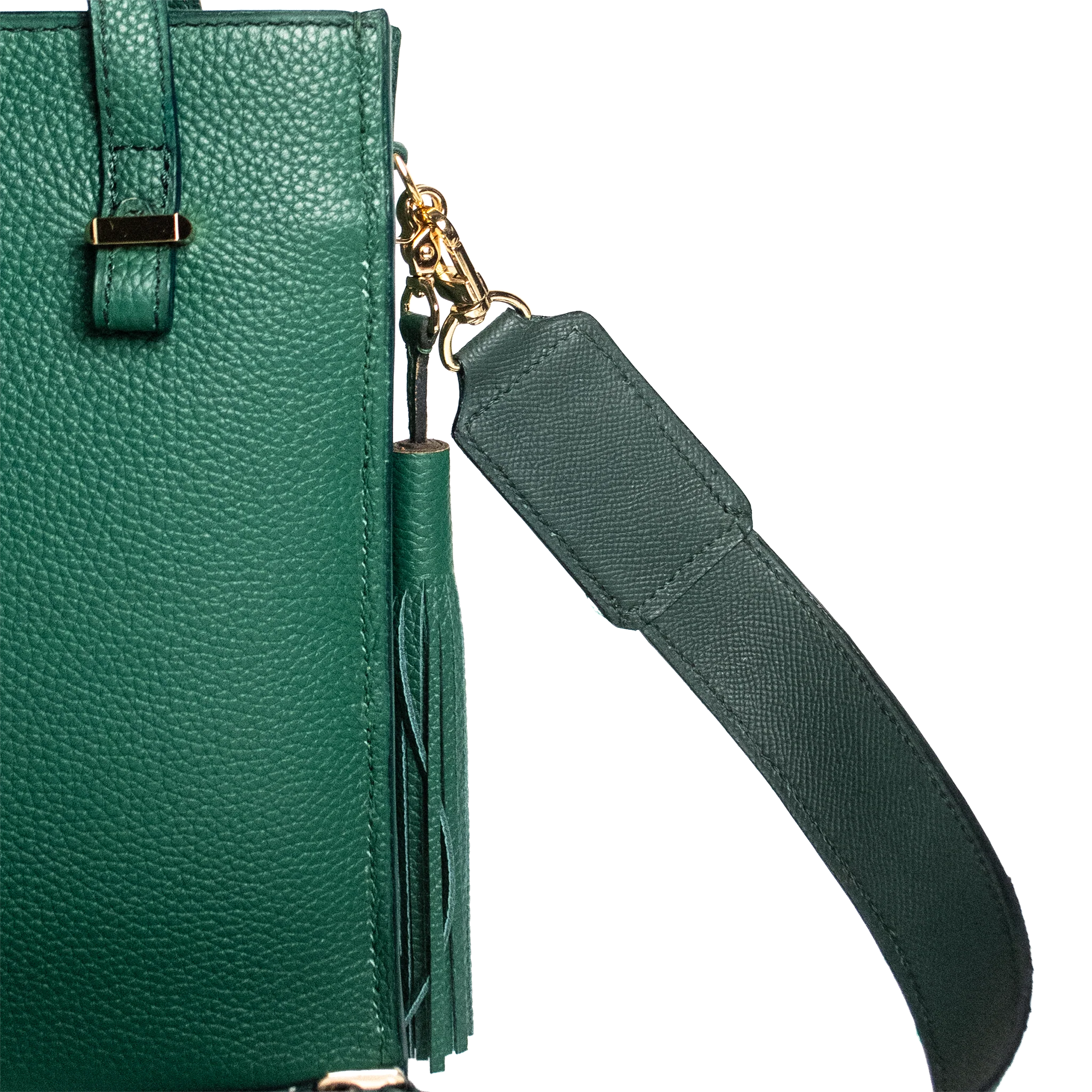 Zenite Verde Contemporary Luxury Handbag - Emerald Green Togo Leather | Handcrafted USA - Image 6