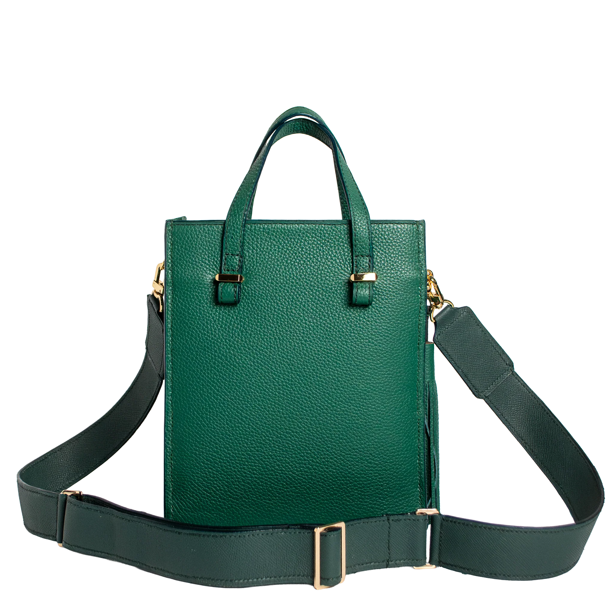 Zenite Verde Contemporary Luxury Handbag - Emerald Green Togo Leather | Handcrafted USA - Image 9